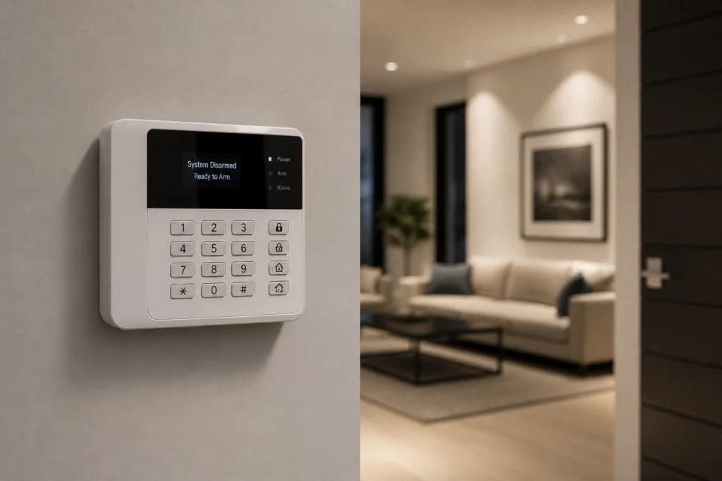 home alarm system keypad intruder detection
