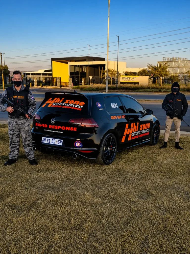 Hi Zone Security tactical officer holding rifle during high-risk security operation